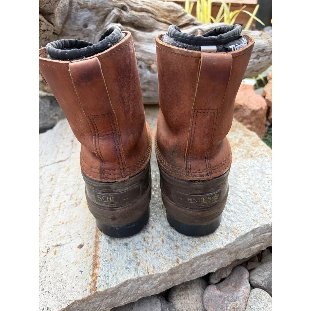 Schnee's Bozeman Montana II‎ ADV Duck Boots Brown Leather Insulated men's 8